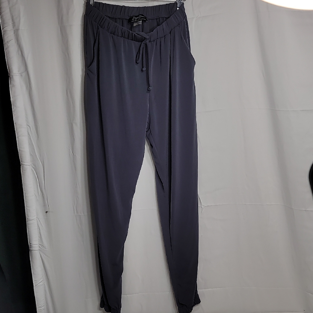 Gray Skinny Pants with Elastic Waistband
